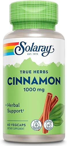 SOLARAY Corteza de canela 1000 mg  Función digestiva saludable  Antioxidante  60 cápsulas vegetales  Paquete de 2 disponible en Yaxa Peru