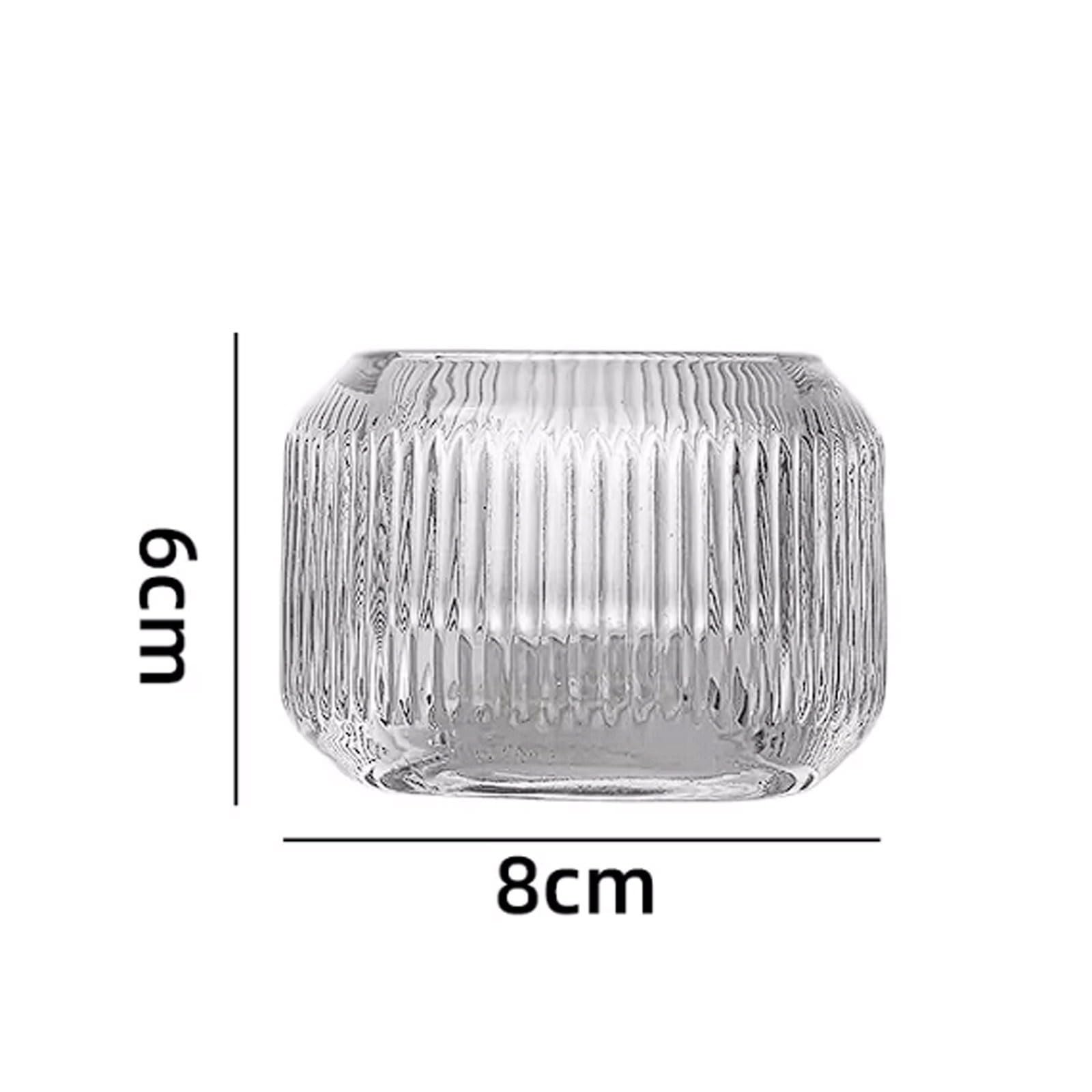Bougeoir de Bureau en Verre Cristal, Ensemble 4 bougeoirs avec Quatre Styles texturés, Accessoire Photographie, Ouverture à Large Bouche