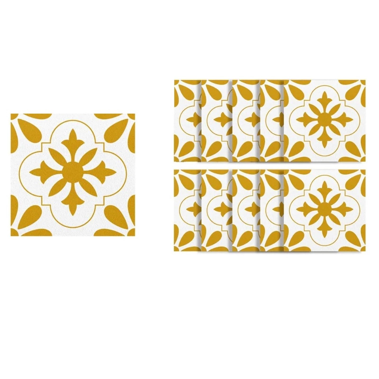 Wall Tile Sticker Tile Stickers 10Pcs Vintage Style for Balcony Terrace Kitchen Background Decorative Wall Stickers(Color 5)