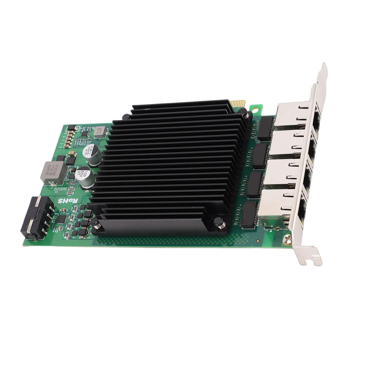 aqxreight Tarjeta de Red PoE de 4 Puertos, Tarjeta Gigabit Ethernet de 2,5 G con Chip I226 con Disipación de Calor Eficiente y Baja Latencia, para Servidores, Enrutadores Suaves,