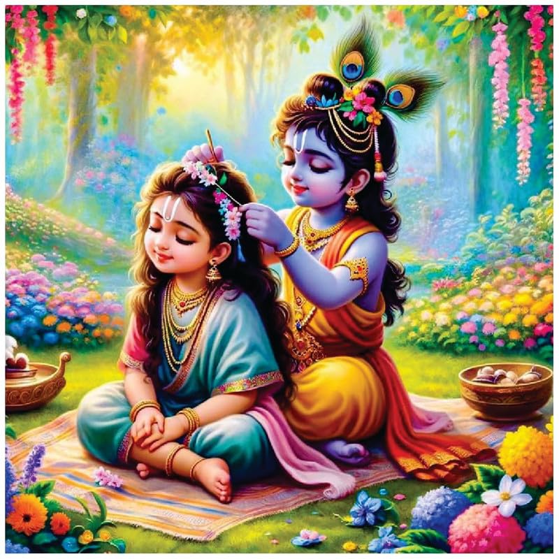 Image of British Terminal Cute little Bal Gopal Baby God Krishna| Kanha Ji | Laddu Lord Makhan Chor Painting Religious Poster for Pregnant Women for wall (matt thin vinyl,sticker,multicolor,unframed)| bj335