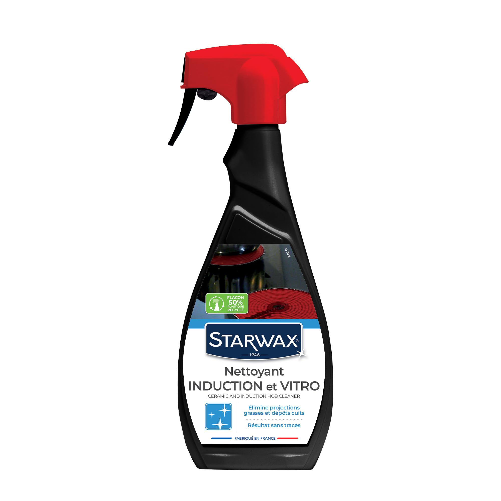 STARWAX Nettoyant Quotidien pour Vitrocéramique et Induction - 500ml -​Idéal pour Nettoyer les Plaques en Vitrocéramique et Enduction - Le Support Brillant - Sans Trace