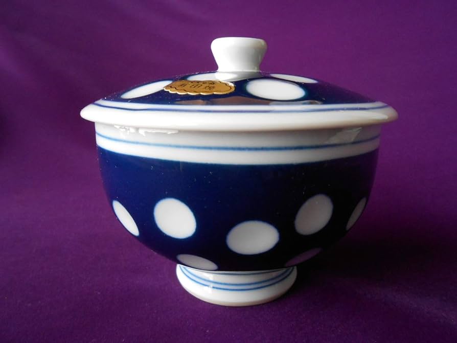 有田焼 Amazon | 有田焼！ ☆水玉蓋付お茶呑み☆ 未使用 湯呑 湯飲 煎茶