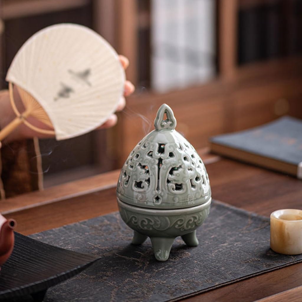 Bruciatore Di Incenso Bruciatore Di Incenso Ceramica per La Casa, Porta Incenso Creativo Dipinto A Mano, Decorazione Della Casa, Piastra Di Offerta Buddha, Torre Di Incenso Porta Cono Di Incenso