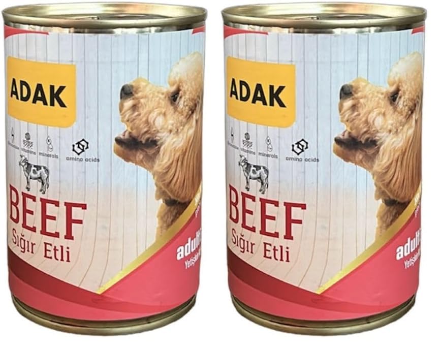 ADAK Sığır Etli Yetişkin Köpek Konservesi 415 Gram 2li paket