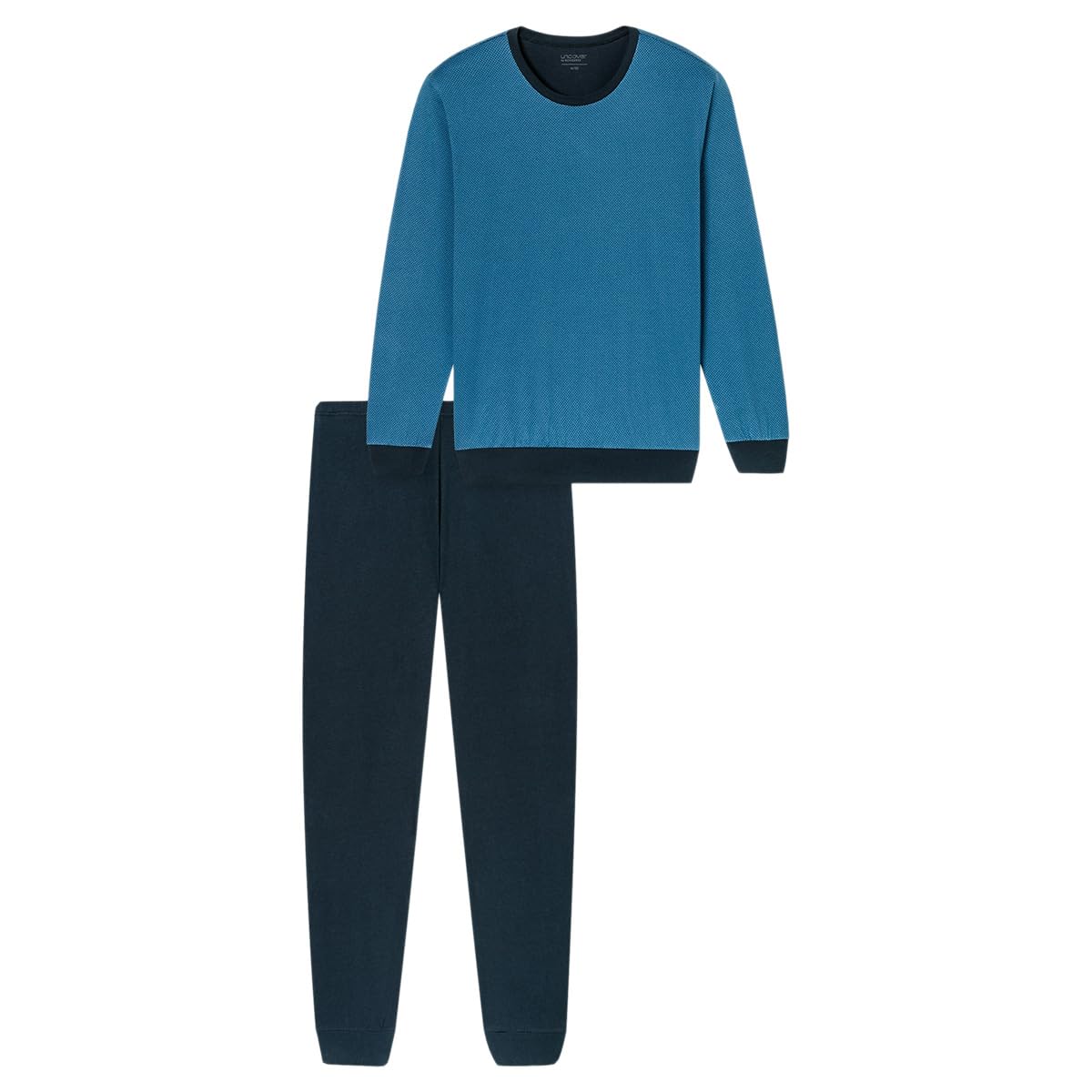 Uncover by Schiesser Herren Schlafanzug Set Shirt und Hose lang mit Bündchen - Nachtwäsche