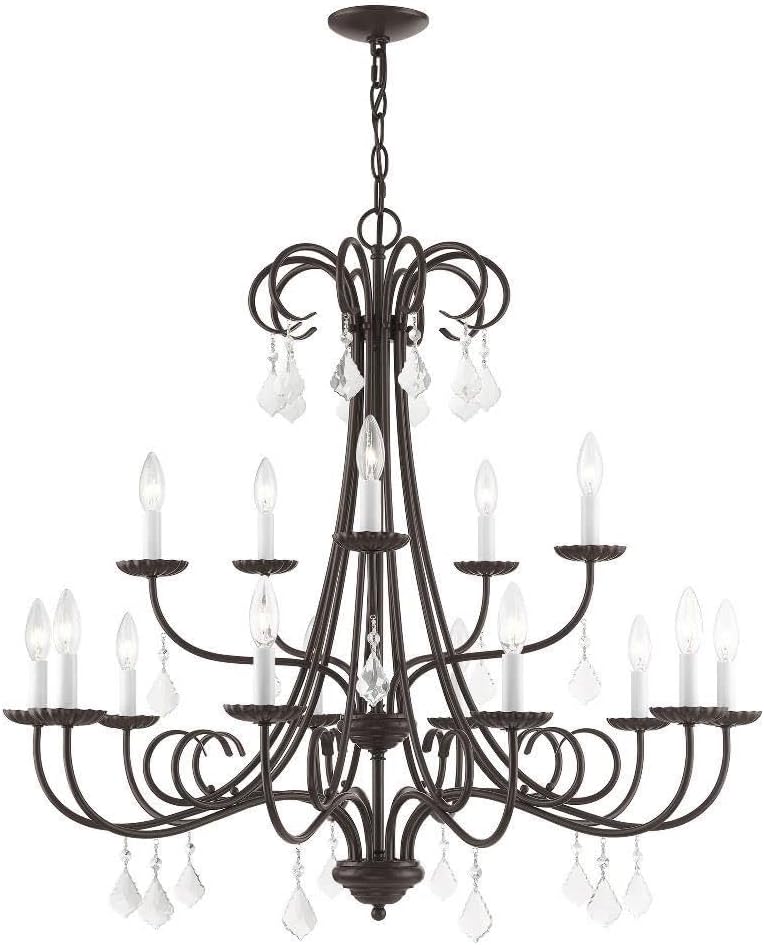 Livex Lighting 40879-92 Foyer Chandelier, 36" x 36" x 34", Bronze