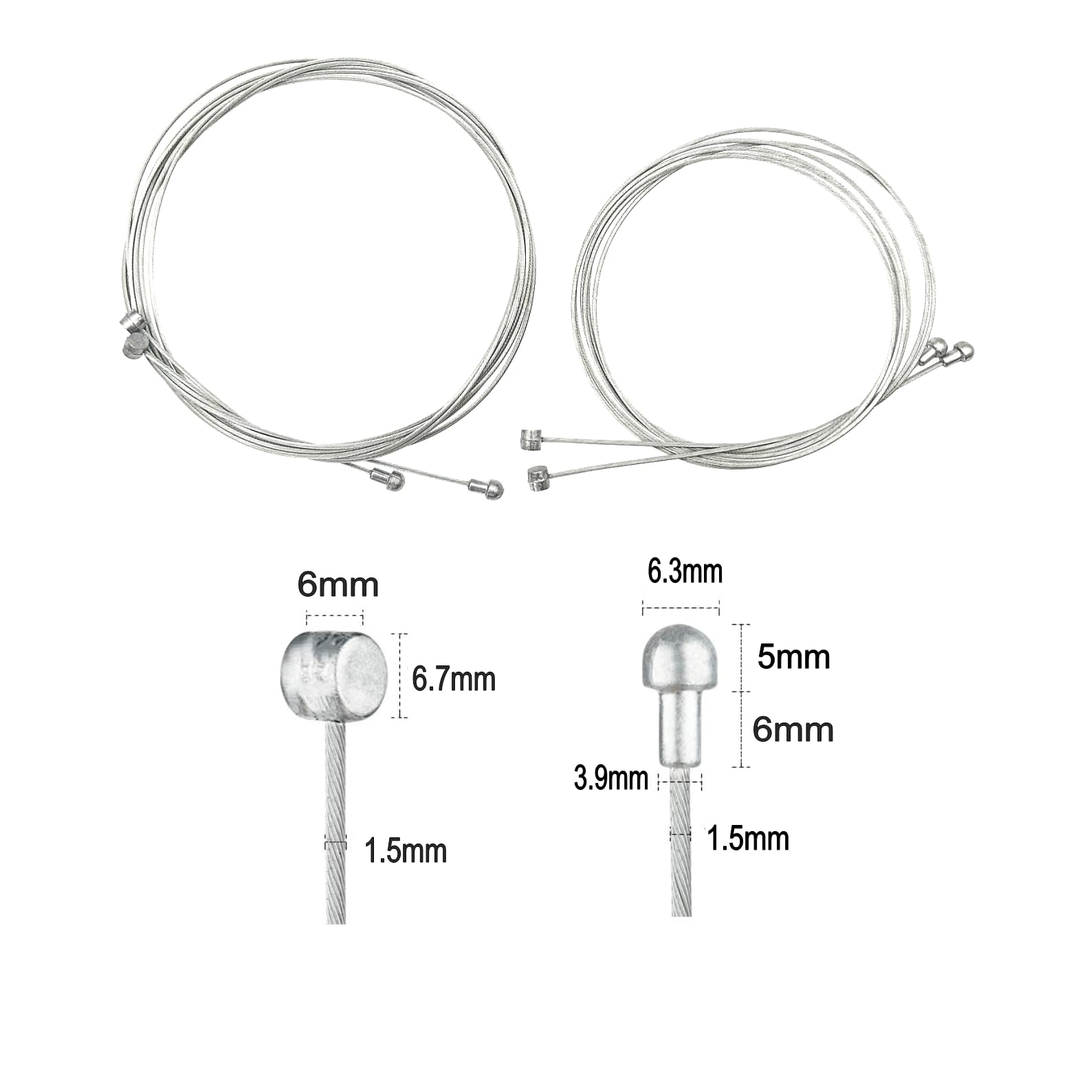 JZK Kit universale di guaine per cavi freno e cambio per bicicletta, cavi interni in acciaio inossidabile rivestiti in PVC per mountain bike e bici da strada, ricambi con tappi terminali, nero