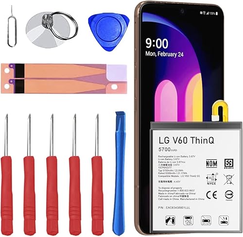 Para LG V60 ThinQ Batería (actualizada) 5700mAh Reemplazo de batería de alta capacidad para LG V60 ThinQ 5G BL-T46 LM-V600TM T-Mobile/Sprint/U.S.