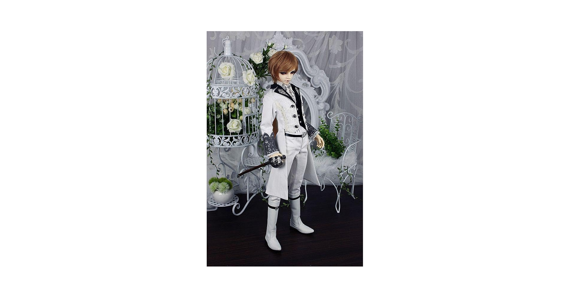 WY23 人形服 ドール服 Buffalo 3分BJD服 白 紳士 貴族服 Amazon.co.jp: 人形服 ドール服 Buffalo 3分BJD服 白 紳士 貴族
