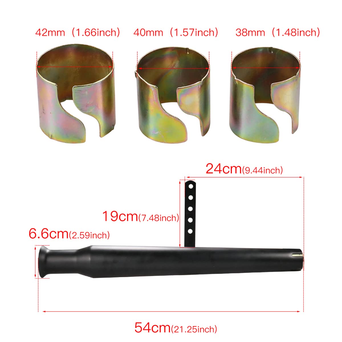 Uitlaat voor motorfiets, universeel, universeel, 1,5-2 inch inlaat, uitlaatsysteem, motorfiets, uitlaatpijp, slip-on voor Dirt Bike, Street Bike Scooter (stijl B