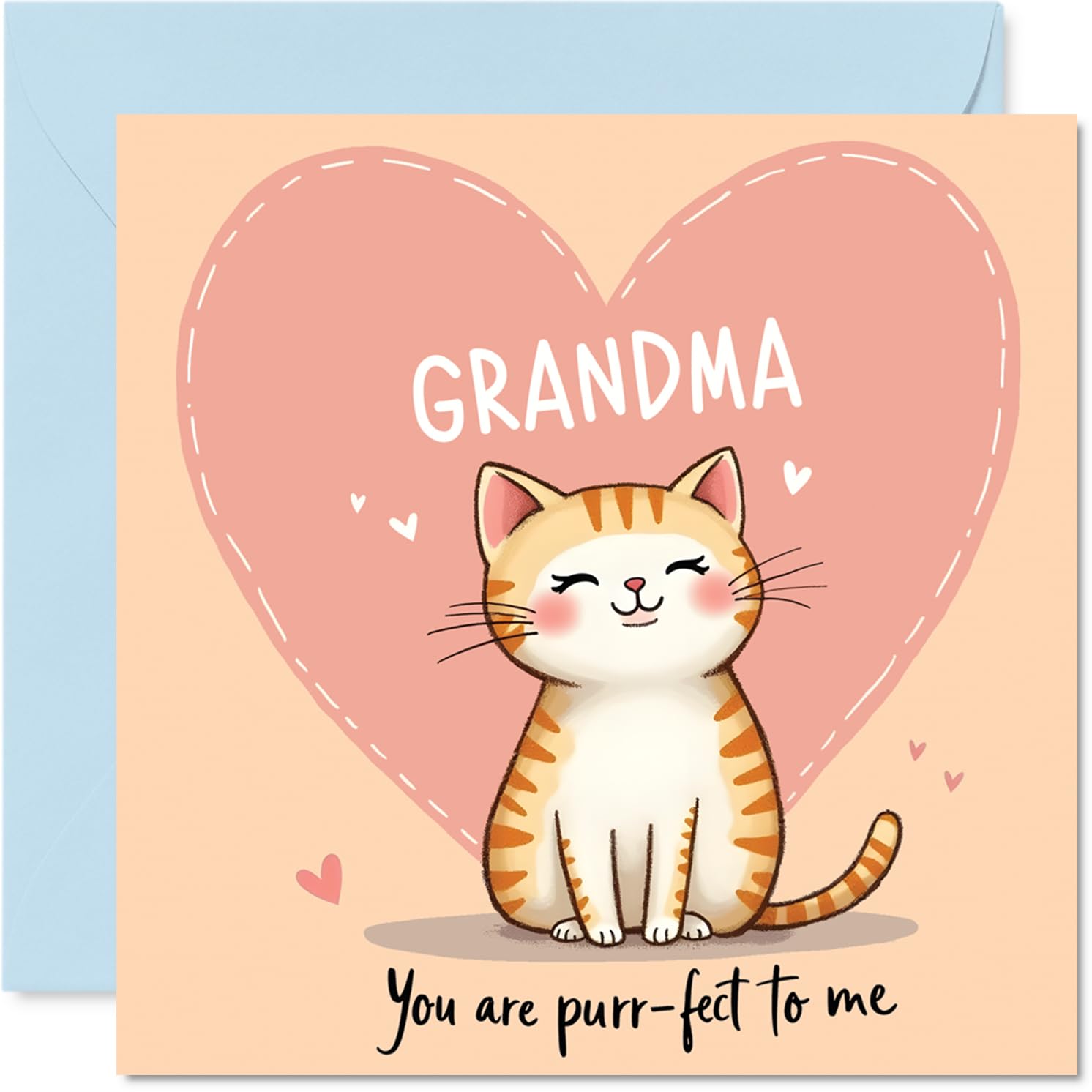 Grandma Birthday Card - You are Purr-fect - Happy Birthday Cards for Grandma from Grandson Granddaughter, 145mm Cat Bday Mothers Day Greeting Cards