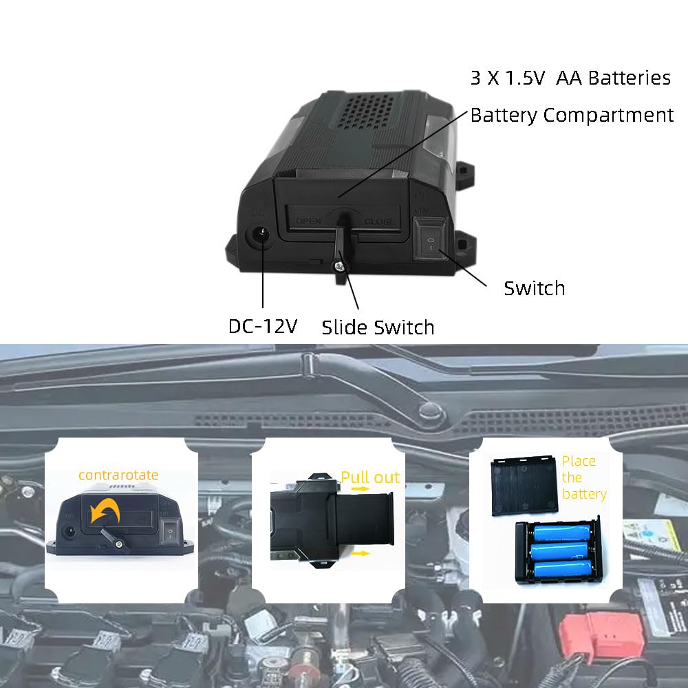 2X Repelente de martas para Coche: Ultrasonidos y Luces Intermitentes, Protección eficaz a Largo Plazo contra martas, Conexión a batería de Coche de 12V, Dispositivo automático de Repelente