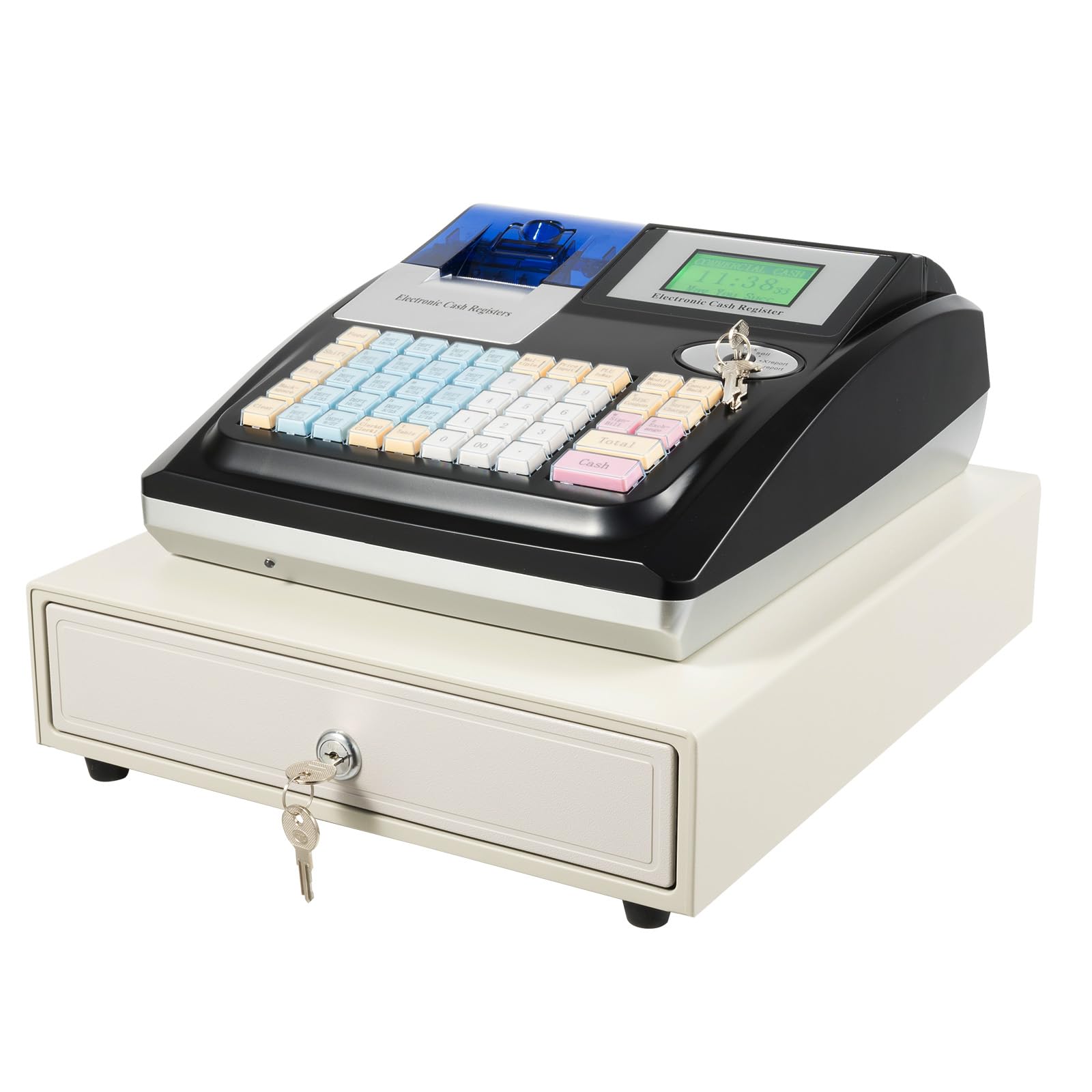 48 Keys Electronic Cash Register,Stainless Steel Electronic Cash Register Point-of-Sale (pos) System,Used in Supermarkets, Shopping Malls, Restaurants and Retailers