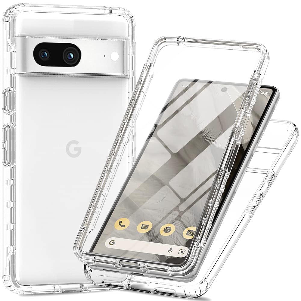 XINNI Cover per Google Pixel 7 PRO, Protezione Schermo Integrata 360 Gradi Antiurto Custodia, Rugged Doppia Faccia Bumper Trasparente Full Guscio Fronte Retro Case, Rosa