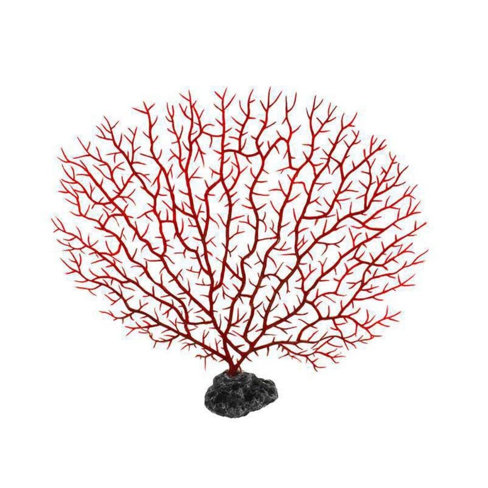 Tree Shape Resin Coral Aquarium Decoration, Resin Lifelike Undersea Water Plants, Simulated Coral Ornaments Fish Tank Landscape Decoration(M,red)