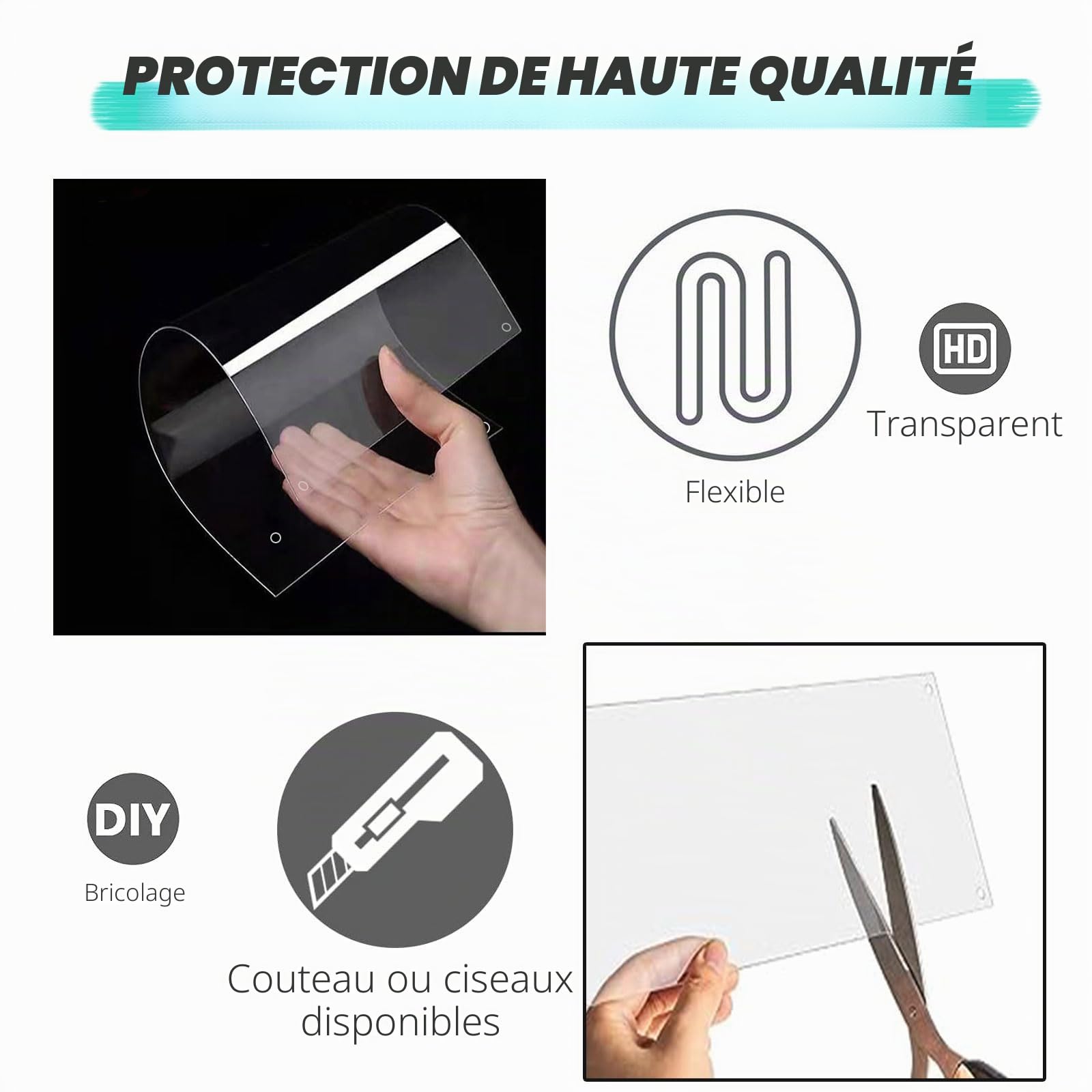 Oncpcare Lot de 24 doublures de Cage en Plastique Transparent pour Cage à Lapin, Cochon d'Inde, Accessoires de Cage pour Petits Animaux – Gardez la litière dans la Cage, 26x21 cm
