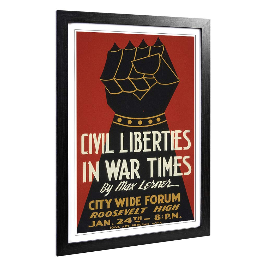 Big Box Art Framed Print of Vintage WPA Poster Civil Liberties Design | Wall Art Picture | Home Decor for Kitchen, Living Room, Bedroom, Hallway, Black, A2 / 24.5x18 Inch / 62x45cm
