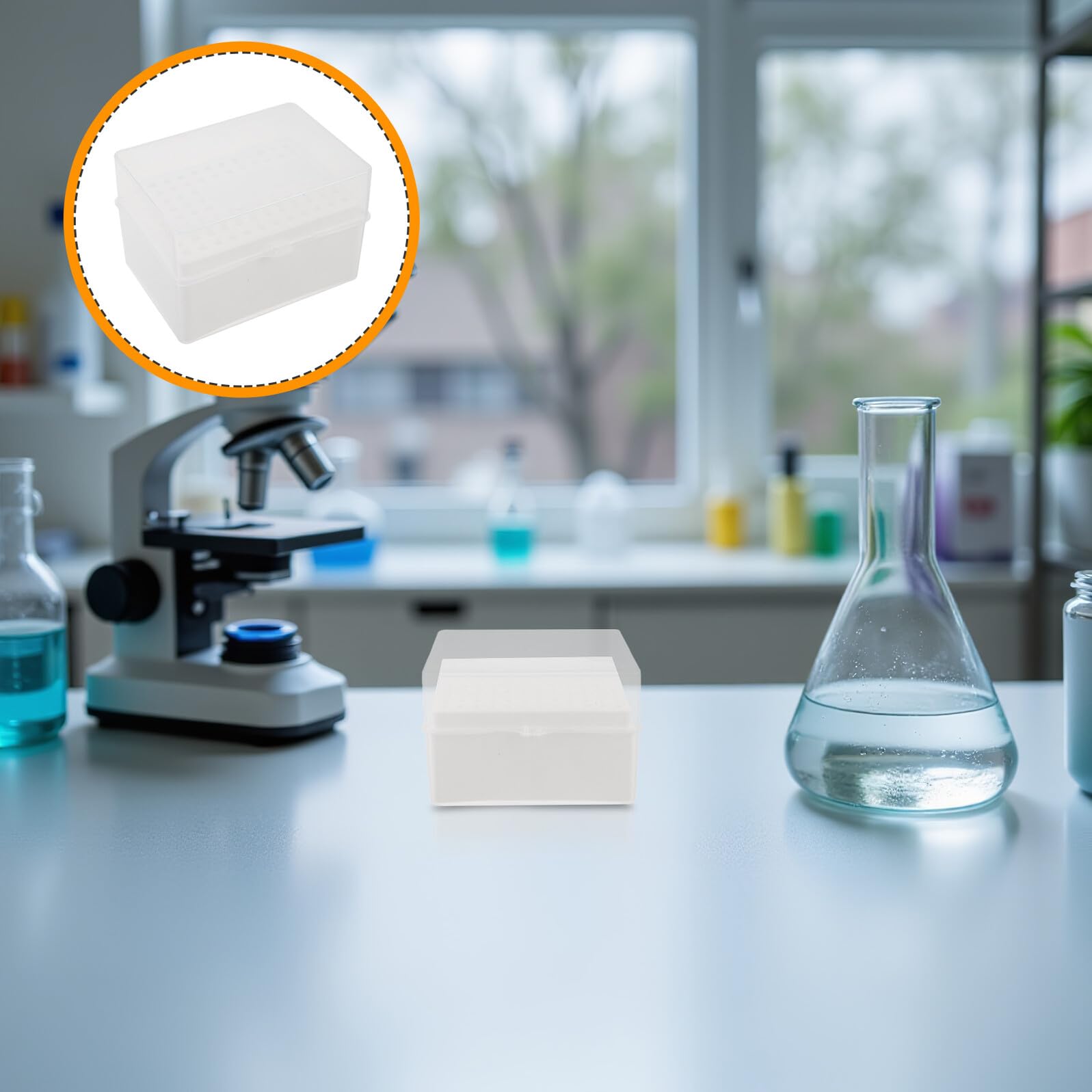 Caja Organizadora de Puntas de Pipeta 200 Μl de Plástico, Estuche Reutilizable de 5 Unidades para Almacenamiento y Gestión en Laboratorios Científicos