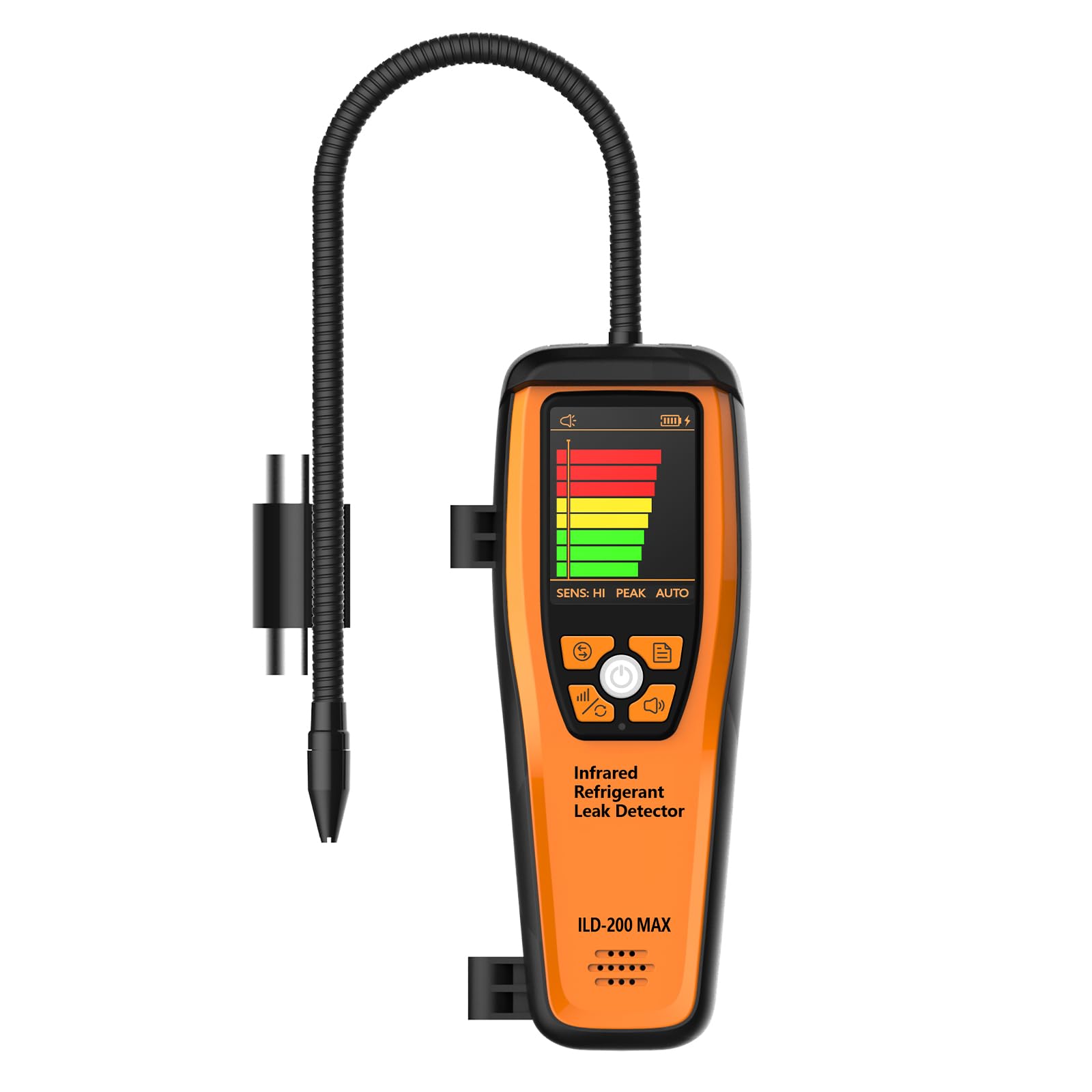 Elitech Rilevatore di perdite di frigorifero a infrarossi ILD-200 Max, alta precisione 1g/anno, sensore 10 anni di durata, rilevamento CFC/HFC/HCFC/HFO per professionisti HVAC/R