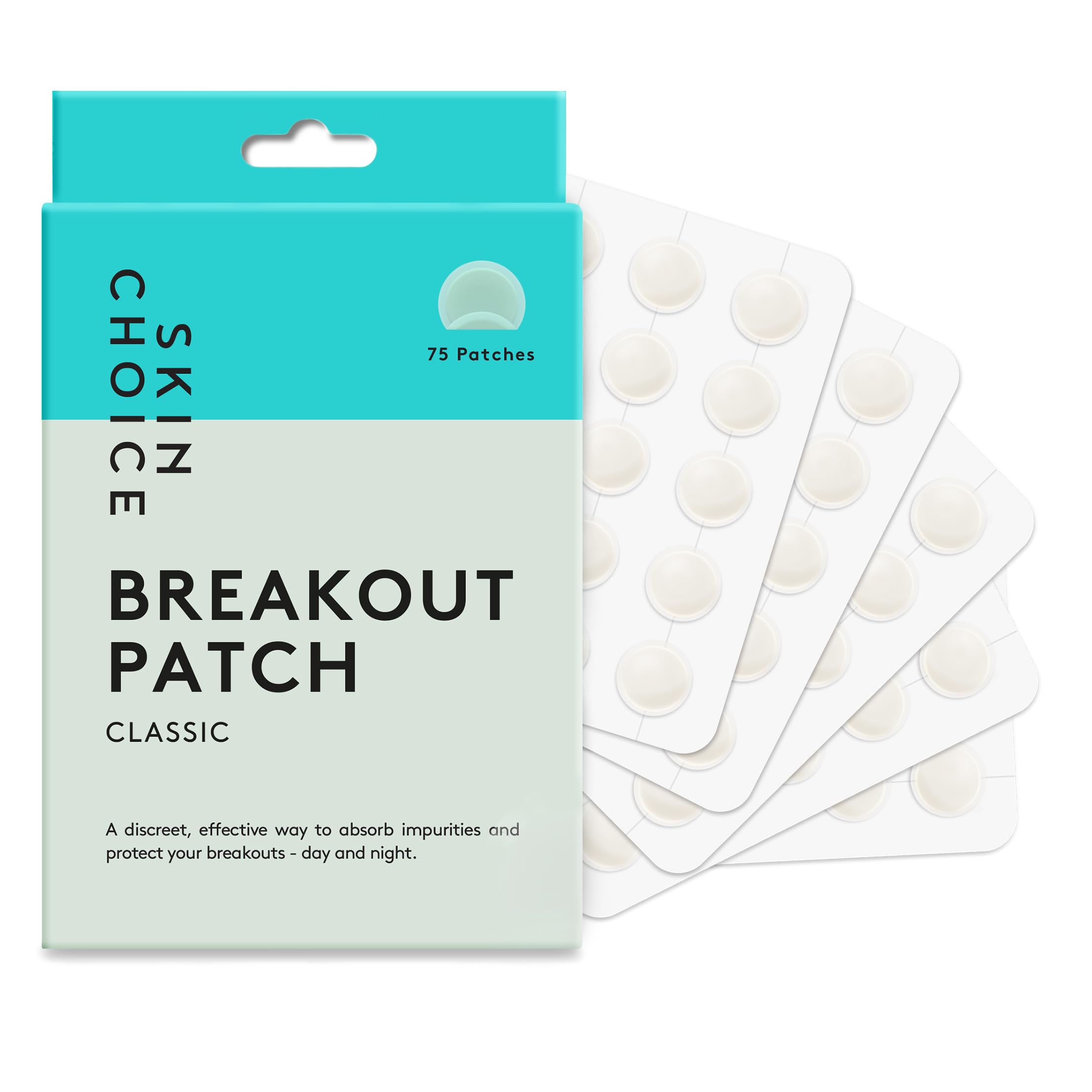 SKIN CHOICE Pickel Patch – Breakout Pimple Patches Classic – Unsichtbare Pickelpatches Gesicht, Hydrokolloid Pickel Pflaster, Vegan, Tierversuchsfrei, Koreanische Hautpflege (75 Stück)