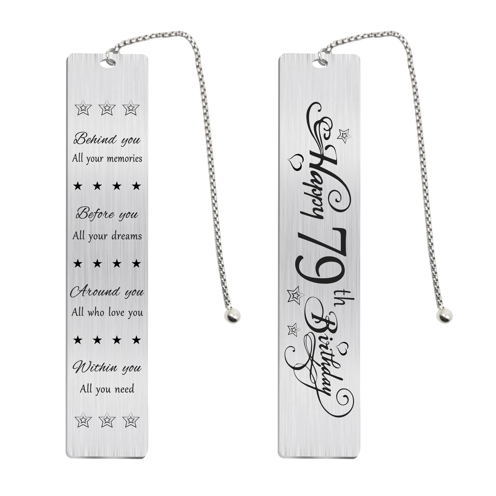 Jzxwan Happy 79th Birthday Gifts for Women Men, 79 Year Old Birthday Bookmark, Female 79 Yr Old Bday Card Gift Ideas, 1946 Bd Book Mark for Woman Man, 79th Bday Decorations