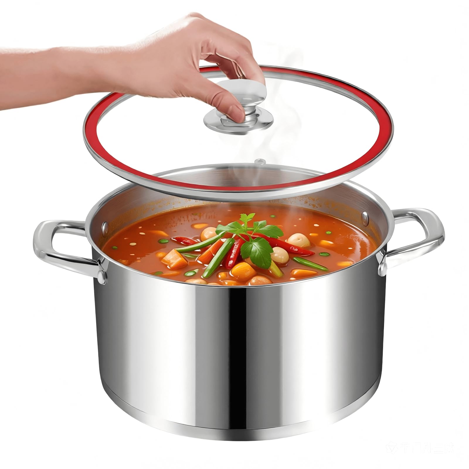 VAWNKUKN 10-Quart Stainless Steel Soup Pot