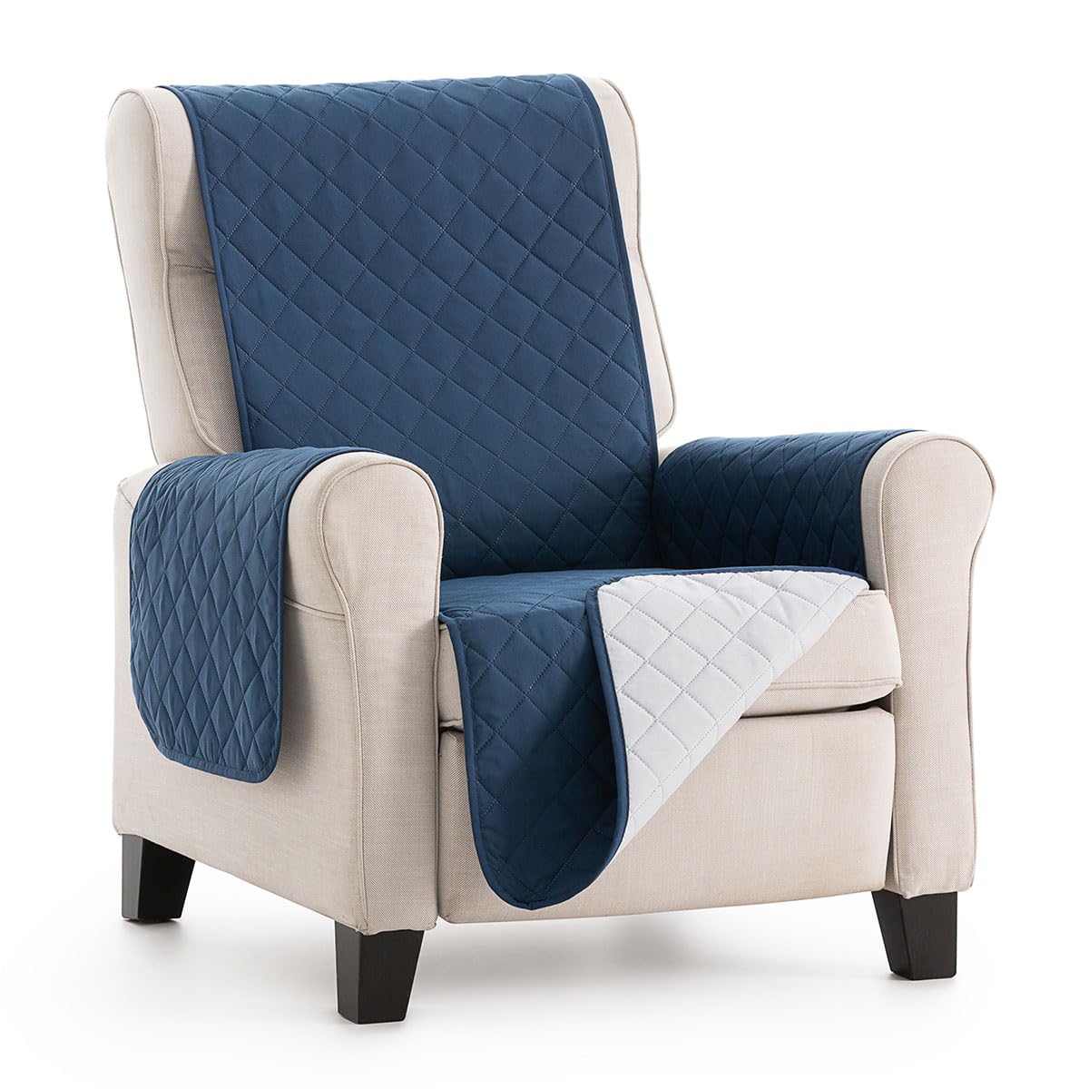 Lanovenanube - Funda sillón Acolchado Mallorca - Práctica - 1 Plaza - Color Azul C04