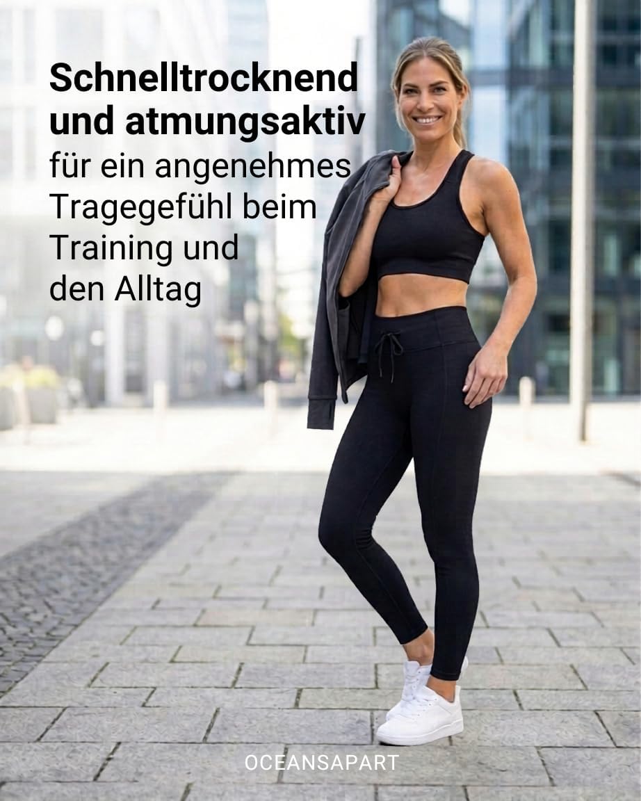 OCEANSAPART Leggings sportivi da donna Gianna Pant Fit a vita alta, opachi, a vita alta, traspiranti, comfort e flessibilità