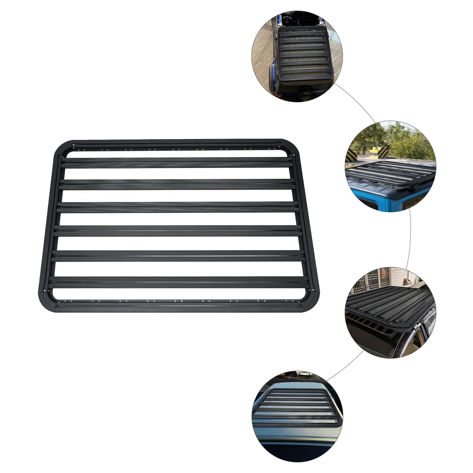 Aluminum Roof Basket Aluminum Alloy Platform Flat Roof Rack, Universal ...