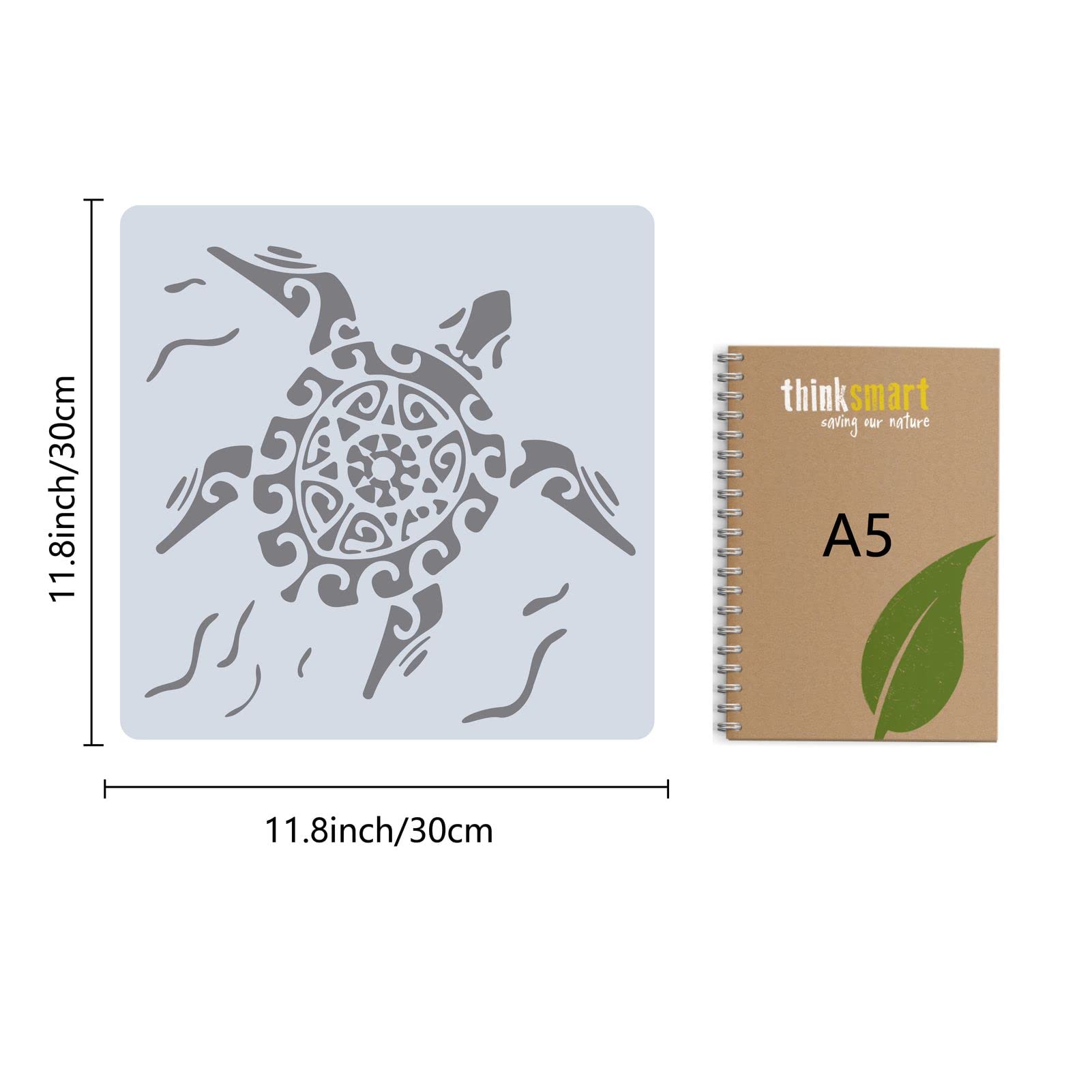 GORGECRAFT Koraal Stencils Zeedieren Plastic Vierkante Schilderij Stencils 18x18Cm Herbruikbare Zomer Oceaan Thema Tekening Sjabloon voor Schilderen op Muur Stof DIY Art Ambachten Scrapbooking Woondecoraties