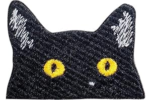 Enigmatic Black Cat Iron-On Patches: Embroidered Badges for Style