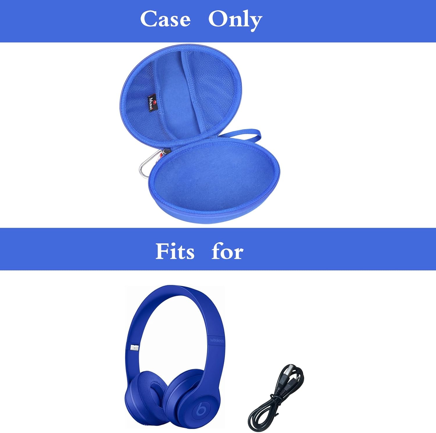 Mchoi Headphone Case Fits for Beats Studio Pro/Solo 4 / Solo 3 / Studio 3 / for TOZO HA1/ for TOZO HT2 On-Ear Bluetooth Headphones, Case Only (Blue) - Image 6