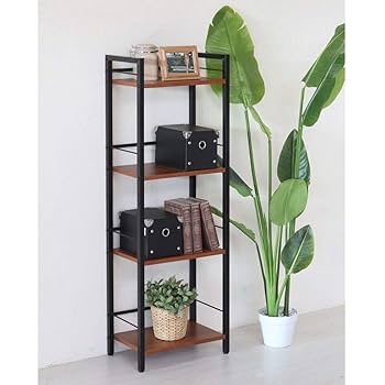 【新品・送料無料】ジャスティス　デスクラック 4段 木目 アイアン モダン 収納 61uNmT6H9-L._UF350,350_QL80_.jpg