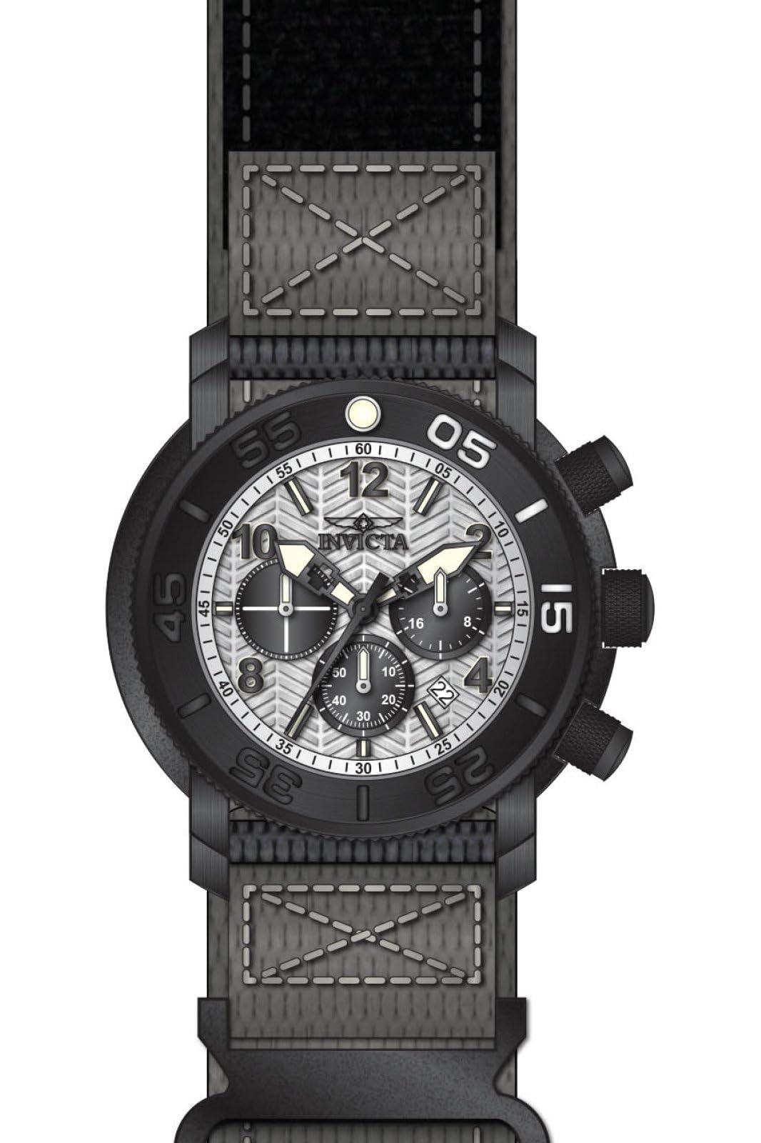 INVICTA Coalition Forces 50097 Reloj de Hombre - Movimiento de Cuarzo - Acero Inoxidable con Esfera Gris - 50 mm