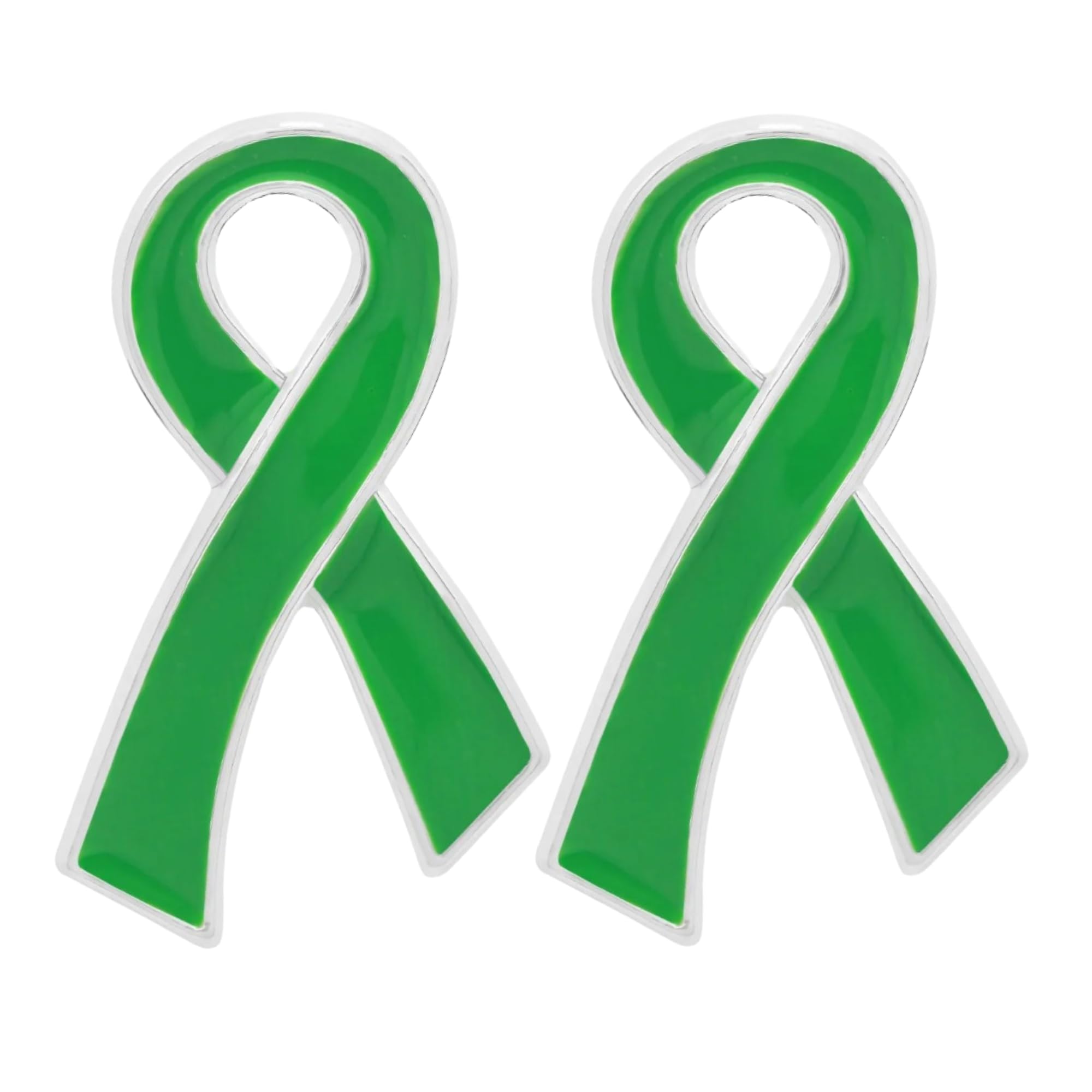 Green Ribbon Awareness Pins - Wholesale Pack Pins for Cerebral Palsy, Glaucoma, Mental Health, Bipolar Disorder, Organ Donation, Liver Cancer- Perfect for Gift-Giving and Fundraising