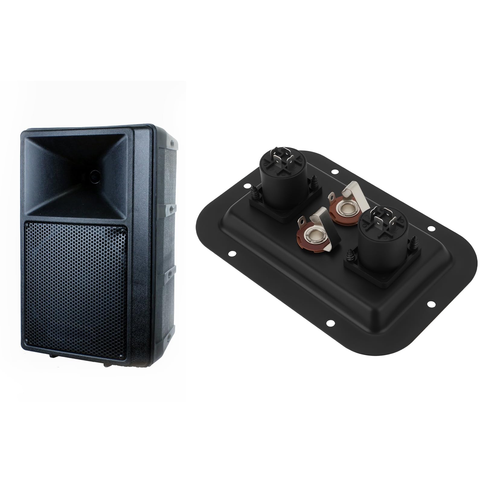 Create idea Piastra jack per altoparlanti con doppio SpeakON NL4 e jack femmina da 1/4" compatibile con altoparlanti PA