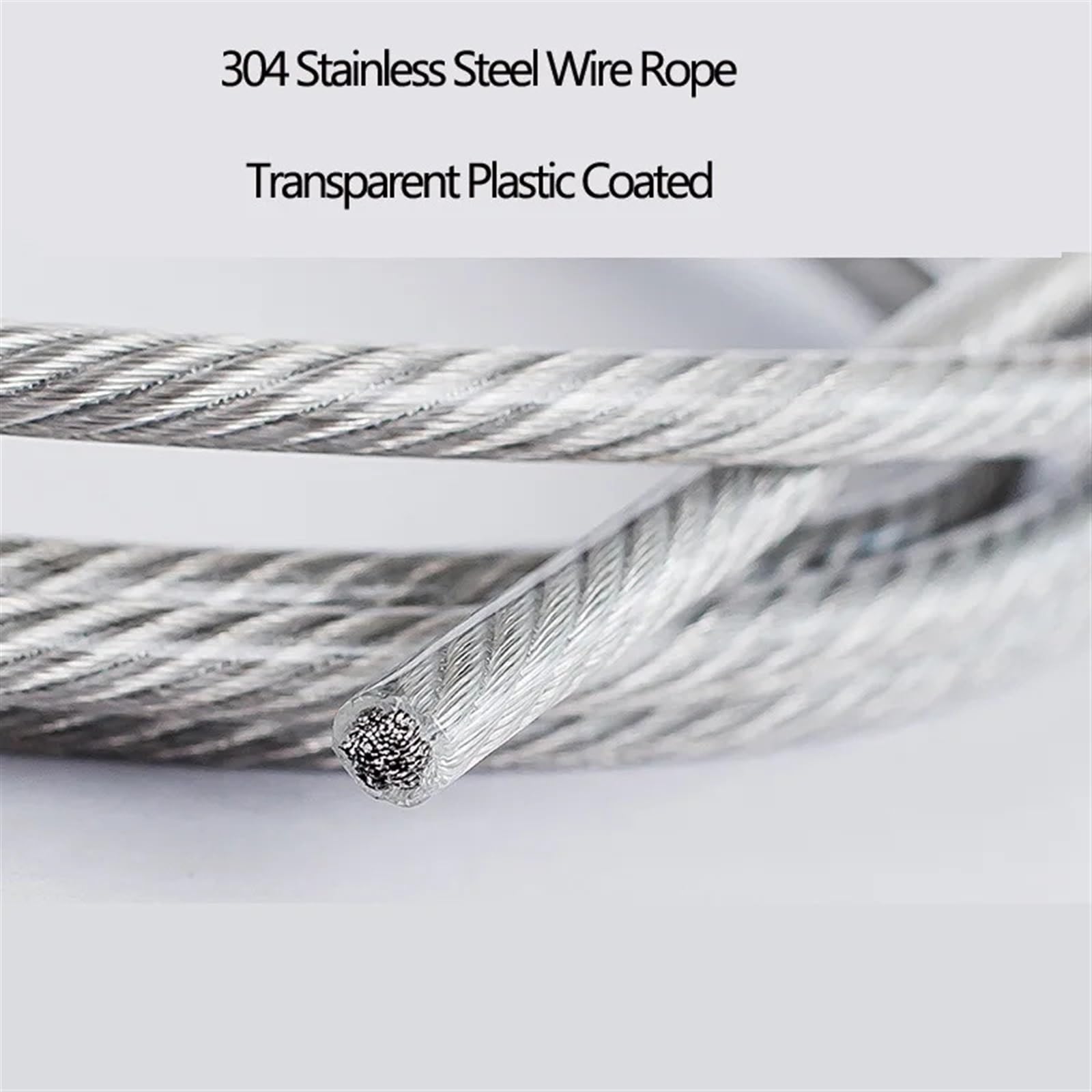 Filo Acciaio Inox Cavo flessibile in acciaio rivestito in PVC da 100 metri, cavo morbido, stendibiancheria in acciaio inossidabile trasparente, diametro 0,5/1/2/3/4/5/6/8 mm(50 Meter,Diameter 6mm)