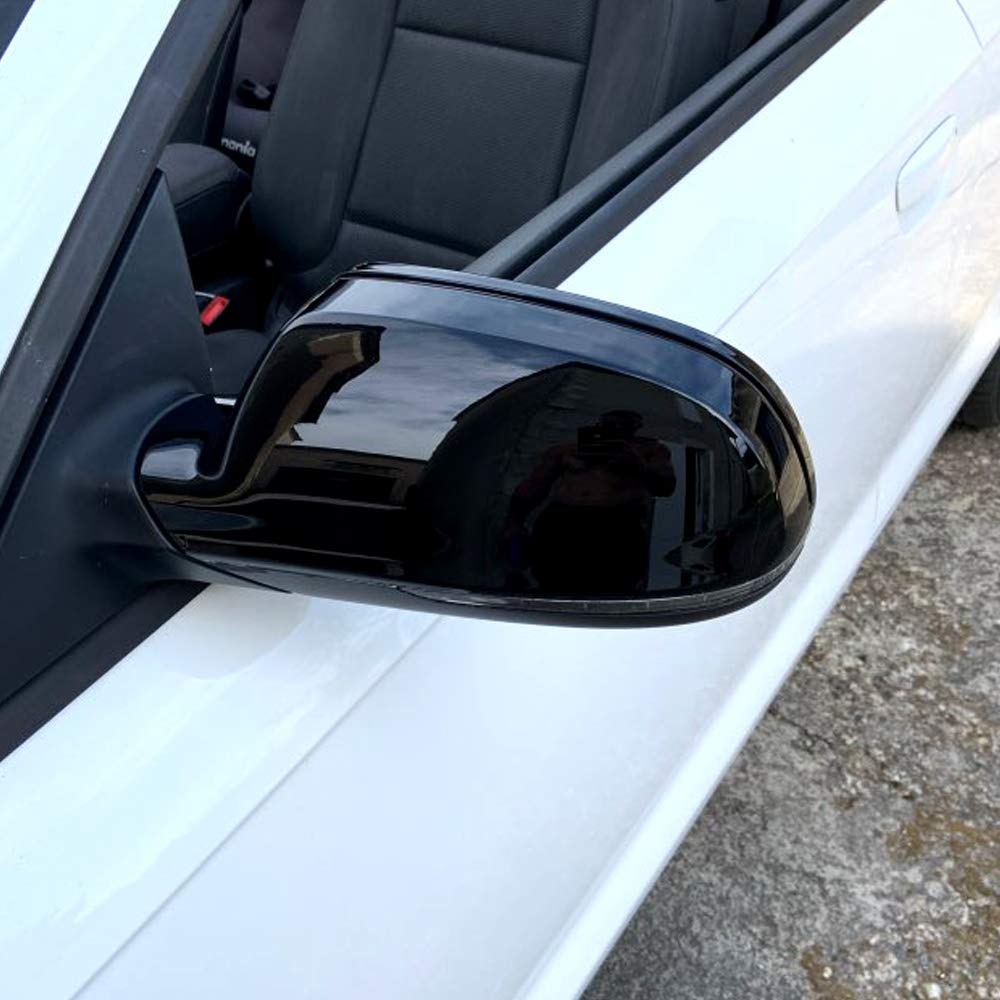 Carcasas de espejo retrovisor Cubierta de protección Cap Car Styling Shell Carcasa de espejo lateral Cubiertas Compatible con A3 8P A4 A5 S5 B8.5 RS3 RS4 RS5-Negro