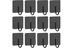 Command Black Stainless Steel Adhesive Towel Hooks