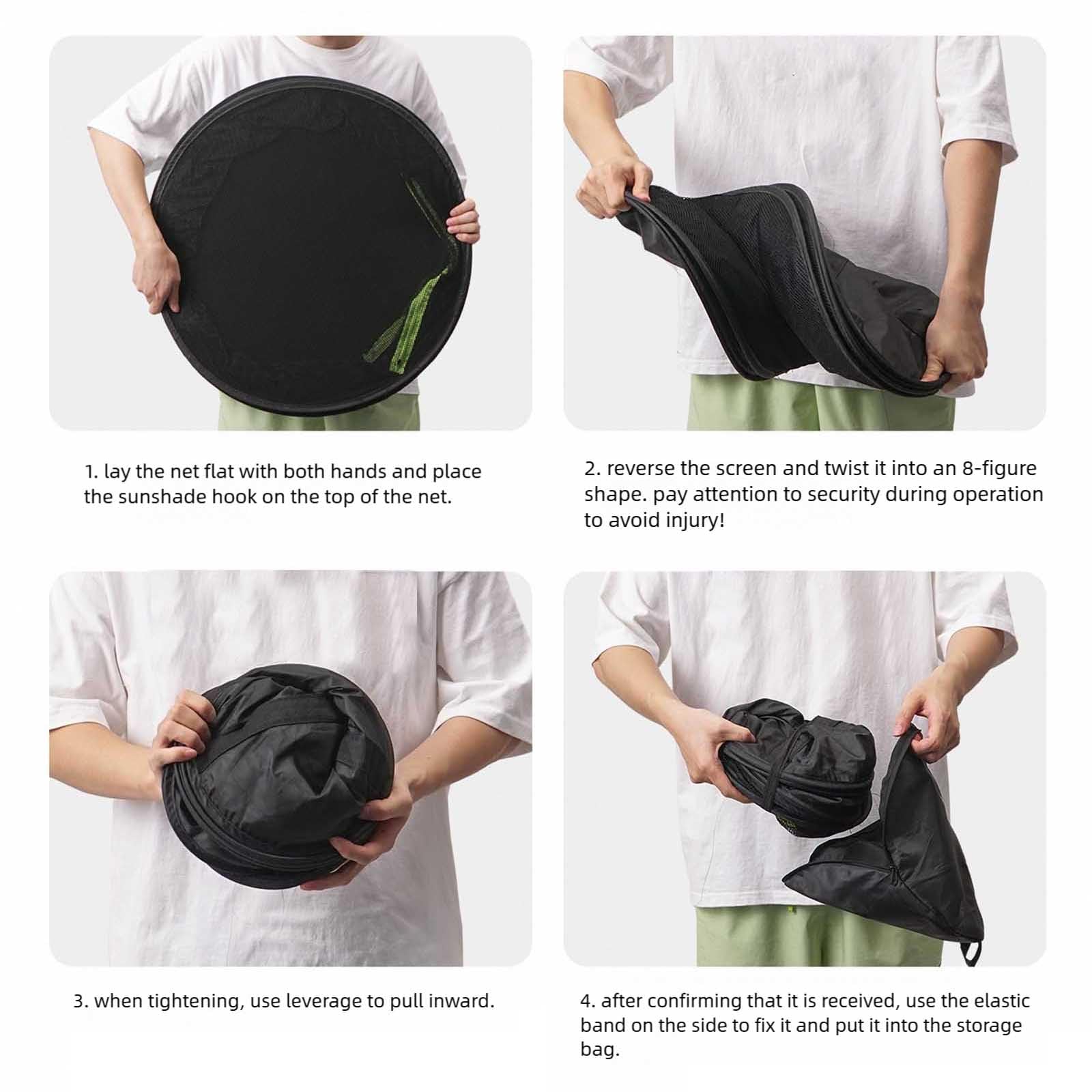 Organiseur pliable en maille ventilée avec crochet de suspension en nylon antirouille pour le camping, la maison, solution de rangement pliable