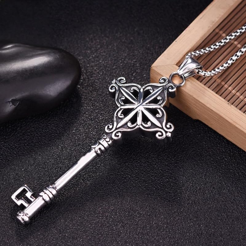 YWMAN Witches Key Necklace, Stainless Steel Vintage Key Pendant,Witchy Jewelry Gift for Women - Image 3