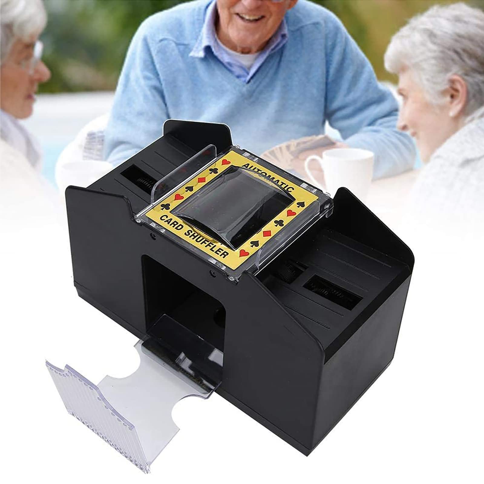 Mélangeur De Cartes, Distributeur De Cartes À Piles, Mélangeur Automatique De Cartes 1 À 4 Étages, Faible Bruit Et Facile À Utiliser, Adapté Au Poker Classique Et Aux Jeux De Cartes À Collectionner