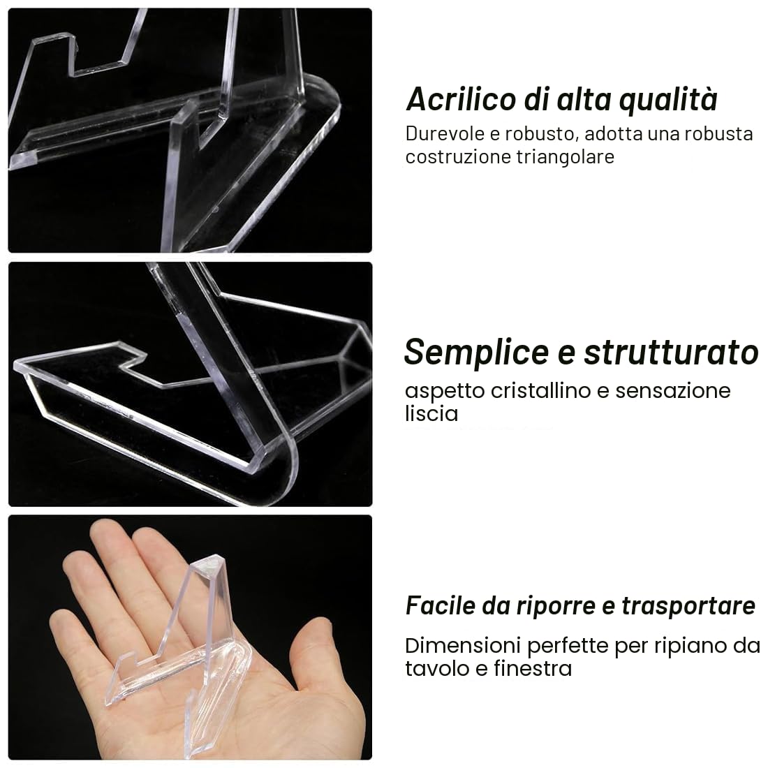 Set di 25 supporti per carte in acrilico – Portamonete & Espositore per carte da collezione, Immagini e medaglie – Alta qualità e design stabile.