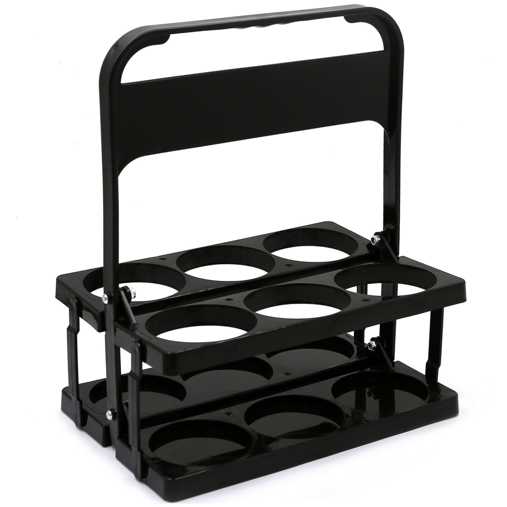 Xdyyjrasa Bottle Carrier - 6 Bottle Foldable Drink Carrier with Handle, 2.95 Inch Reusable for Beer Party, Black