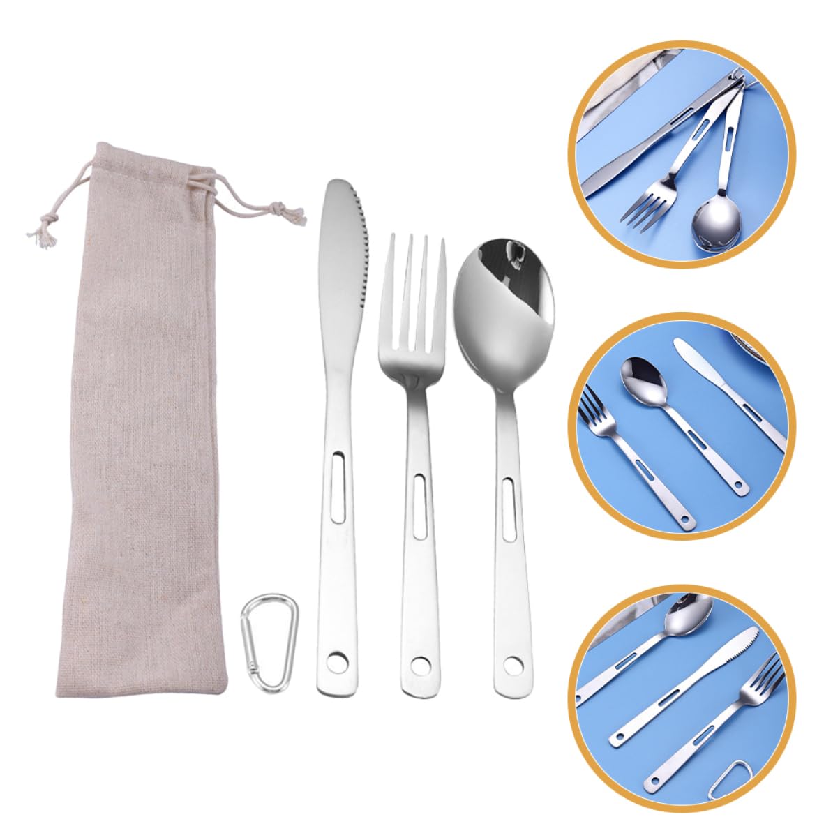 Supvox 2 Sätze Tragbares Camping- und Picknickgeschirr-Set essgeschirr outdoor outdoorgeschirr Besteck-Organizer Besteckständer Besteck kochlöffel Geschirrset Outdoor-Versorgung
