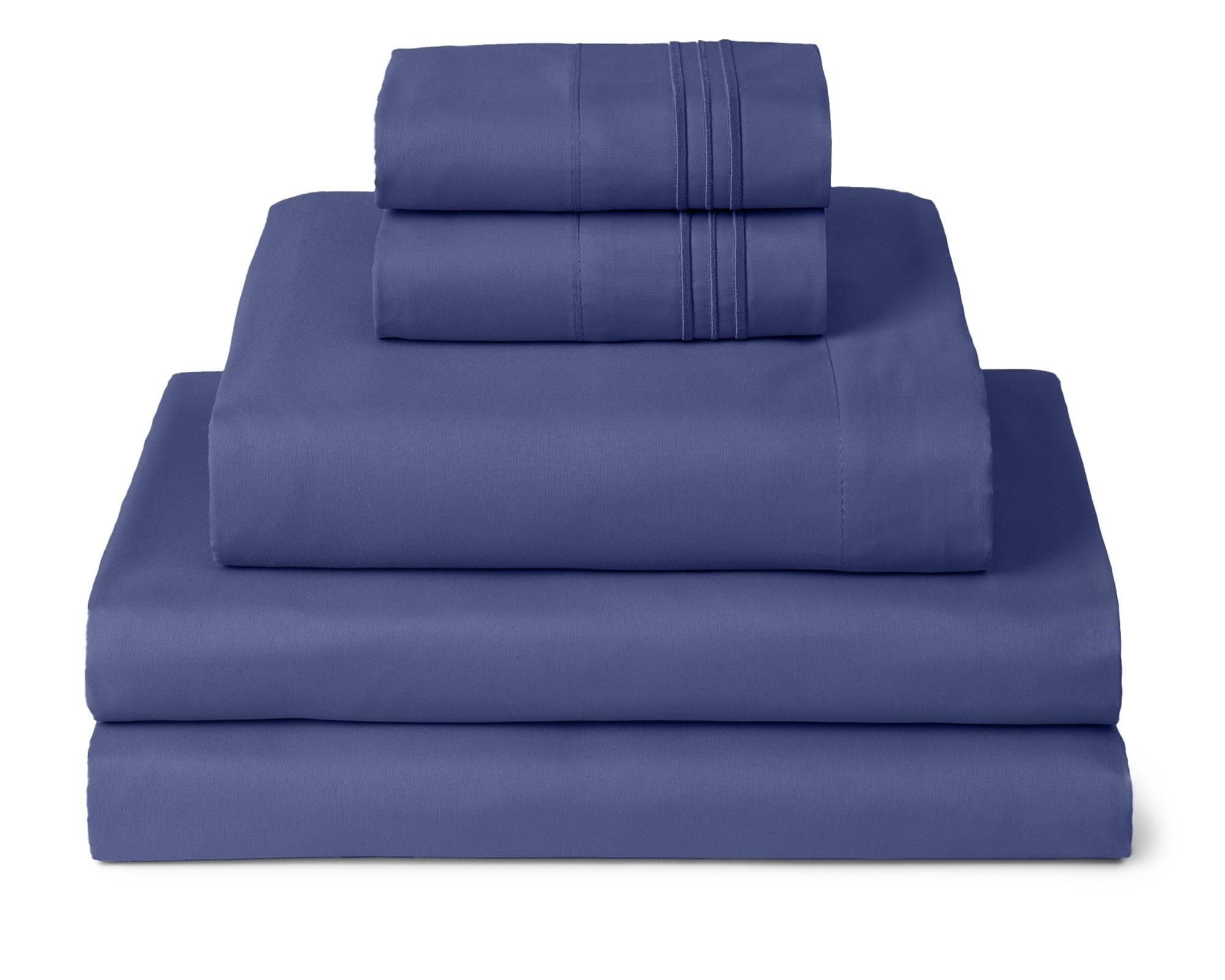 Mellanni Iconic 5-Piece, Ultra Soft Sheet Set (Split King, Blue Nova)