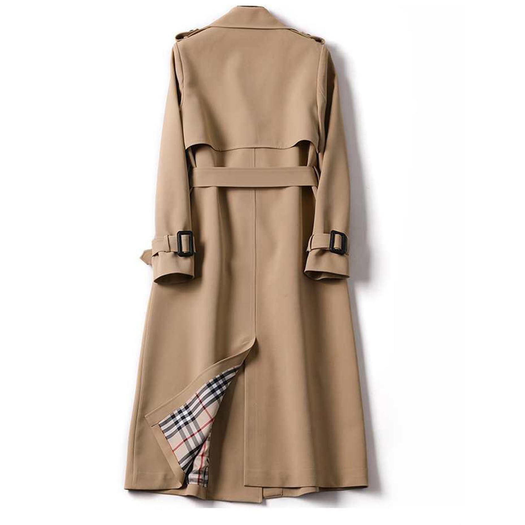 Abrigo de Cuello de Polo para Mujer de Color Sólido de Longitud Media Chaqueta Casual