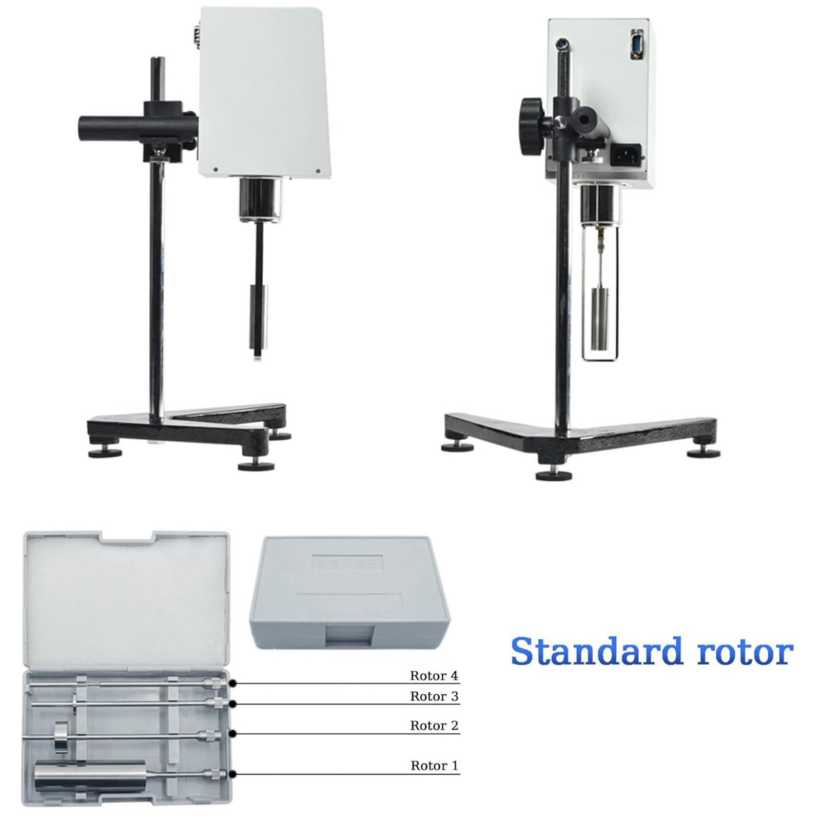 Viscosimetro Rotativo Digitale,Viscosimetri da Laboratorio con 4 Rotori,Misuratore Viscosità,Display LCD,Misuratore Fluidimetro con Accuratezza ±3% per Adesivi per Vernici Grasso,NDJ-9S