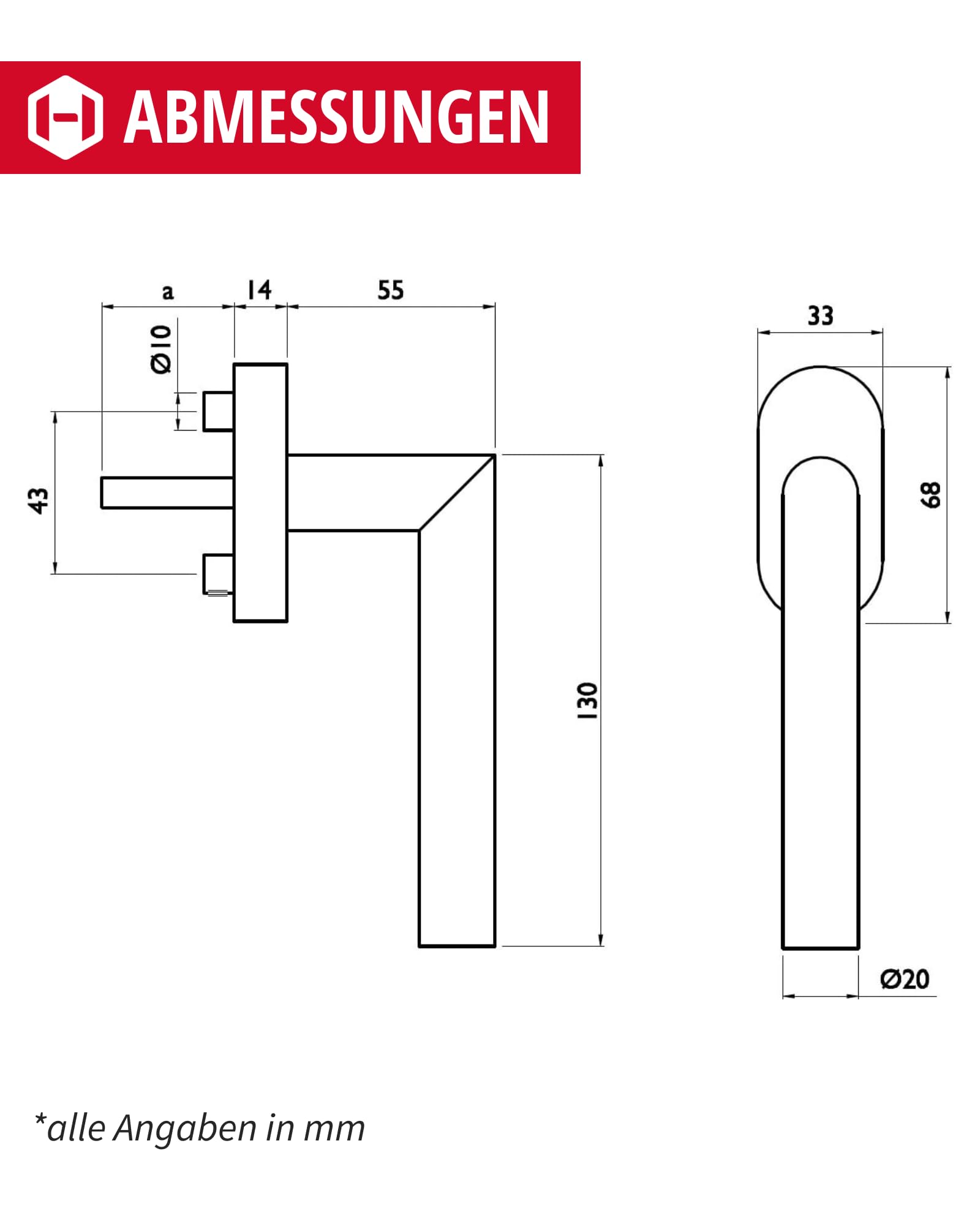 Gedotec 5 Stück Fenstergriffe Edelstahl matt gebürstet - Drehkipp-Rasterolive ohne Schließzylinder - Fensterolive 4-fach Kugelrasterung, Design Fensterbeschläge für Fenster & Terrassentüren